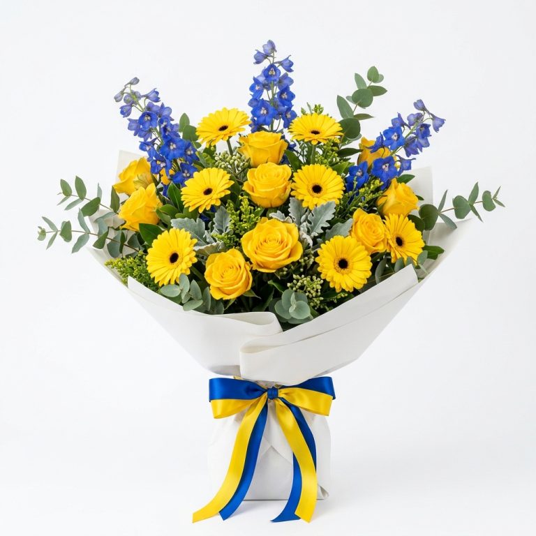 Deluxe Yellow-Blue Bouquet (Verona / Parma)